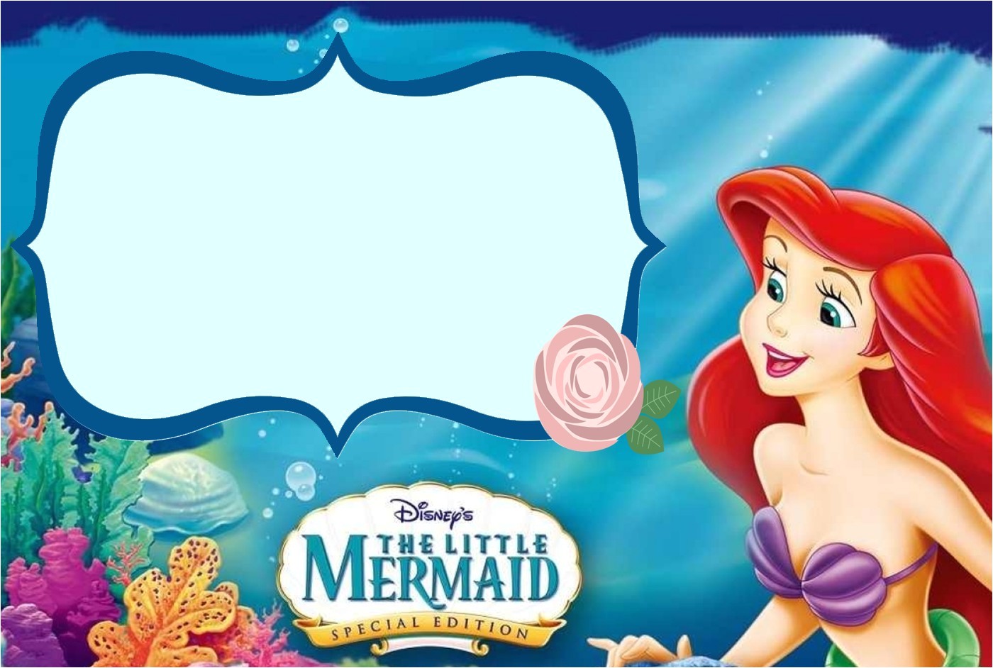 Little Mermaid Birthday Invitation Template the Little Mermaid Invitation Template Invitations Online