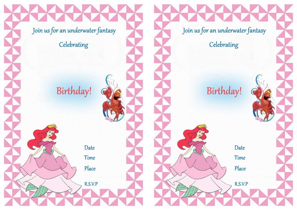 Little Mermaid Birthday Invitations Free Printables Little Mermaid Birthday Invitations – Birthday Printable