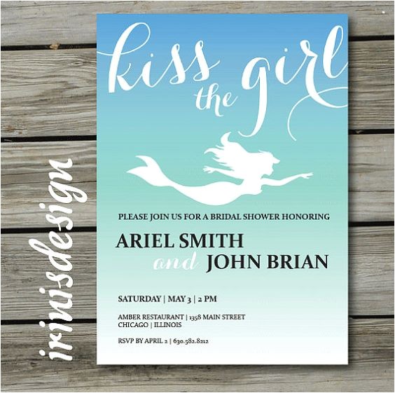 Little Mermaid Bridal Shower Invitations Disney Mermaids and Bridal Shower On Pinterest