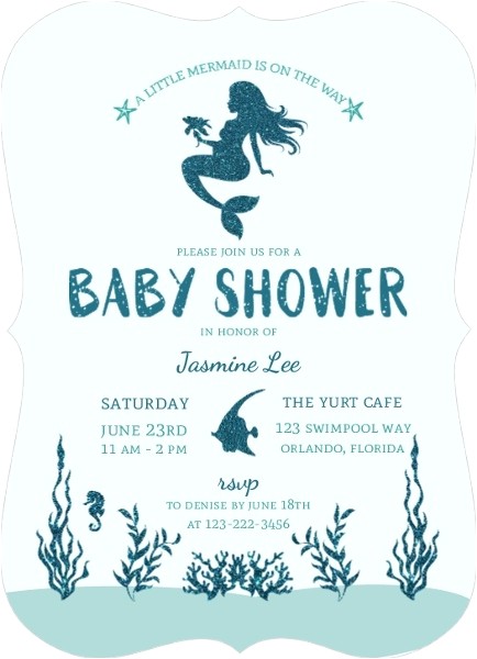 Little Mermaid Bridal Shower Invitations Little Mermaid Baby Shower Invitation by Invite Shop