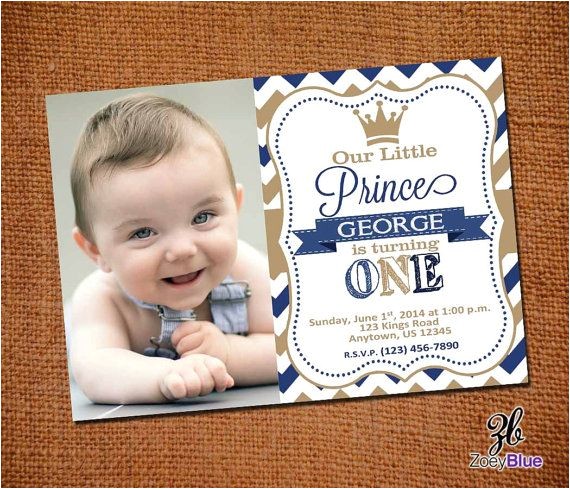 Little Prince First Birthday Invitation Little Prince Birthday Invitation with Picture by Little Prince First Birthday Invitation Little Prince Birthday Invitation with Picture by