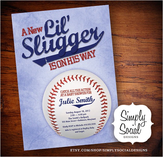 Little Slugger Baby Shower Invitations Little Slugger Baseball theme Baby Shower by Little Slugger Baby Shower Invitations Little Slugger Baseball theme Baby Shower by