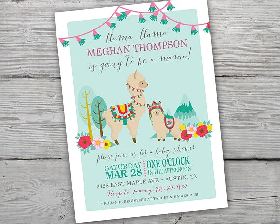 Llama Baby Shower Invitations Llama Baby Shower Invitation Llama Baby Shower Llama