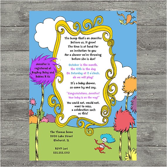 Lorax Baby Shower Invitations Unavailable Listing On Etsy