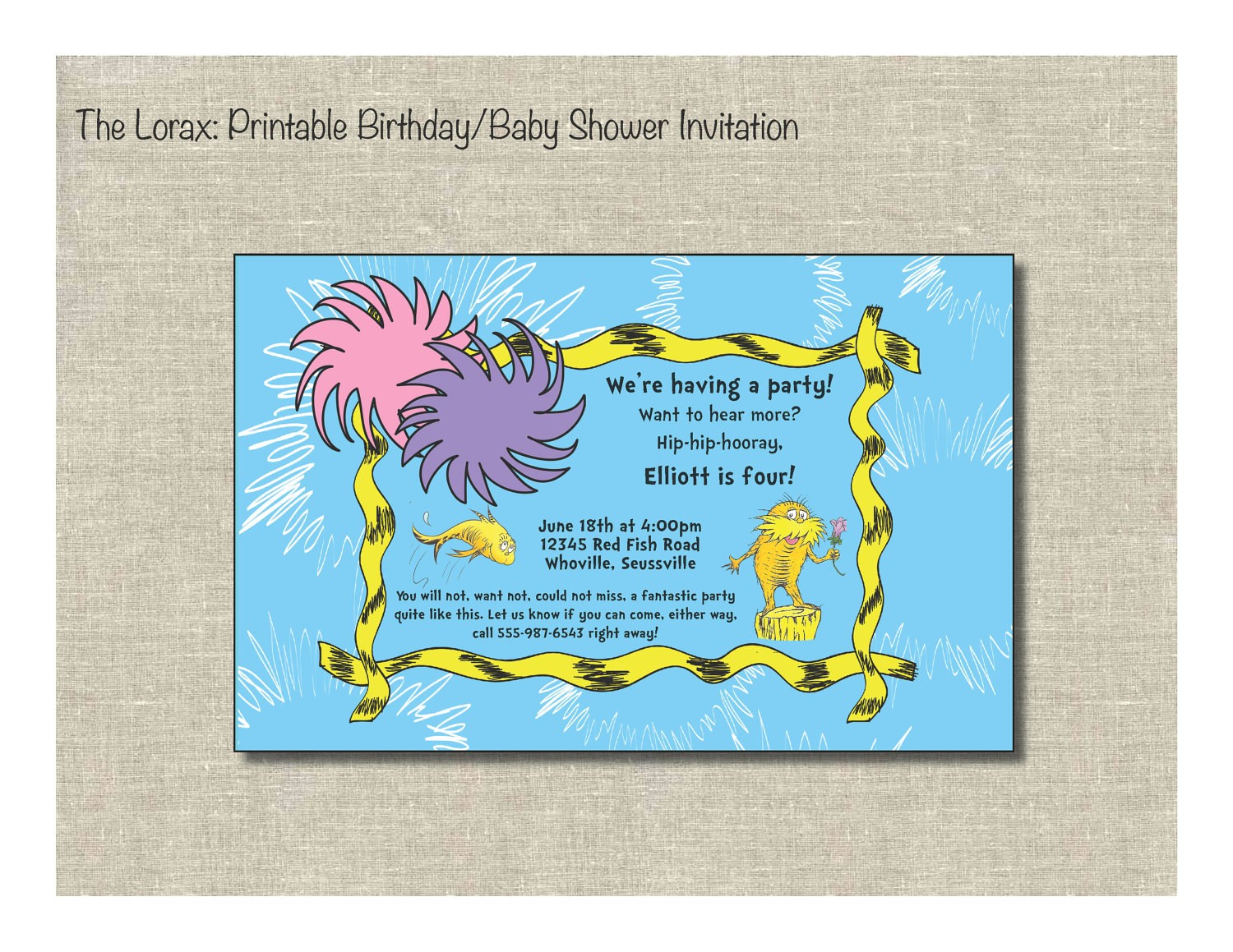 Lorax Baby Shower Invitations Unavailable Listing On Etsy