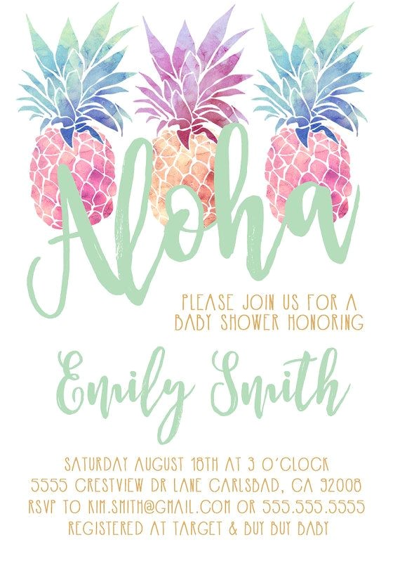 Luau themed Baby Shower Invitations Aloha Baby Tropical Hawaiian Baby Shower Invitation