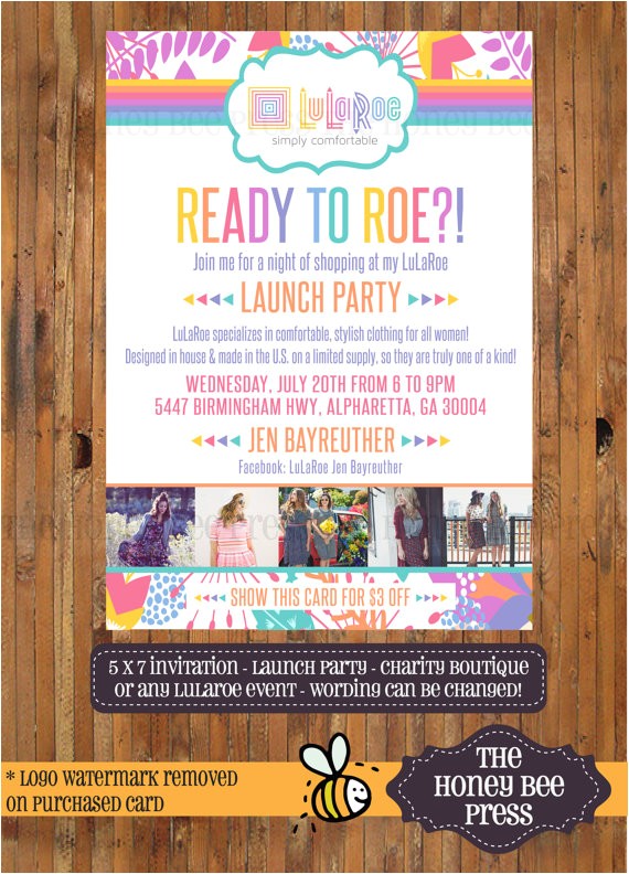 Lularoe Launch Party Invite Lularoe Launch Party Invitation Lularoe by thehoneybeepress