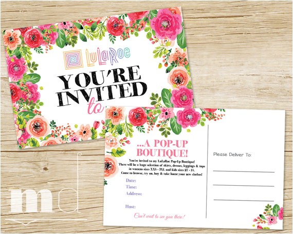 Lularoe Party Invite Wording Lularoe Invitation Lularoe Pop Up Boutique by Mulligandesign