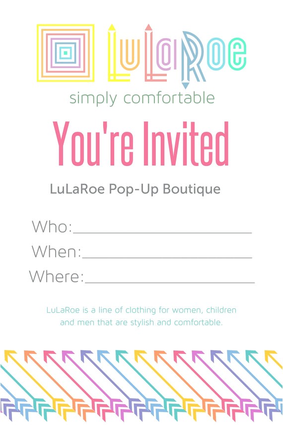 Lularoe Pop Up Party Invite Lularoe Pop Up Invitations by Dsgraphicscreations On Etsy