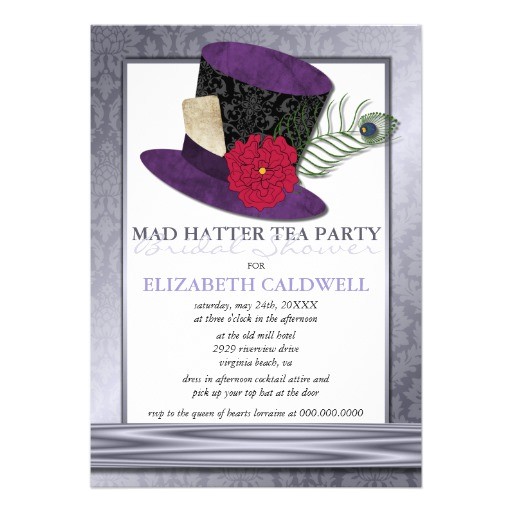 Mad Hatter Bridal Shower Invitation Wording Mad Hatter Bridal Shower Invitation