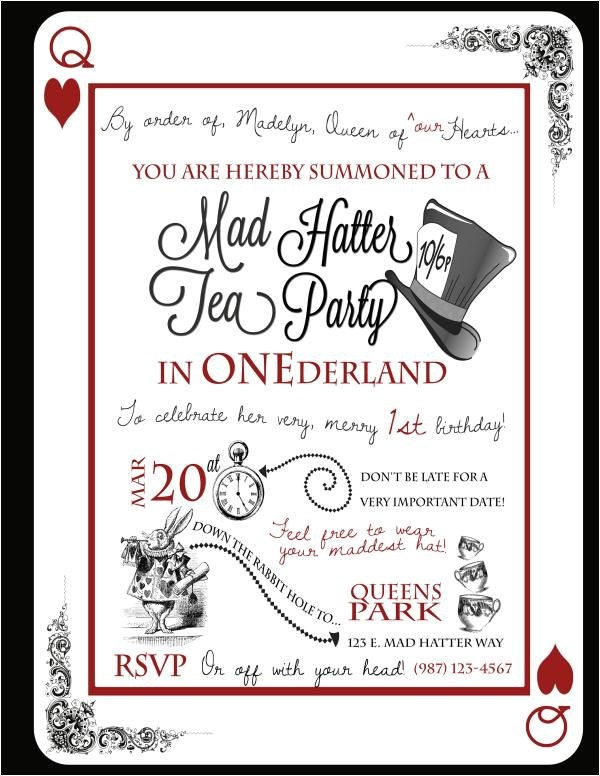 Mad Hatter Tea Party Birthday Invitations Cute Idea for A 1st Birthday A Tea Party In Onederland