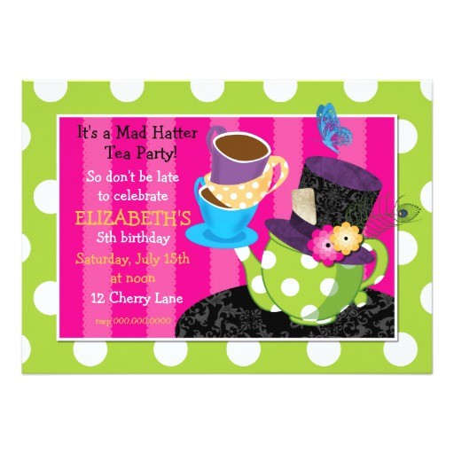Mad Hatter Tea Party Birthday Invitations Mad Hatter Tea Party Birthday Invitation