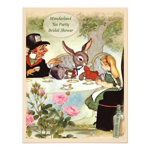 Mad Hatter Tea Party Bridal Shower Invitations Mad Hatter S Tea Party Bridal Shower 4 25×5 5 Paper
