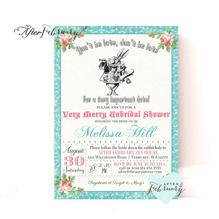 Mad Hatter Tea Party Bridal Shower Invitations Mad Hatter Tea Party Bridal Shower Invitations by
