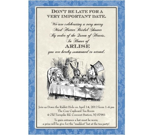 Mad Hatter Tea Party Invitation Wording Bridal Shower Invitations Free Printable Mad Hatter