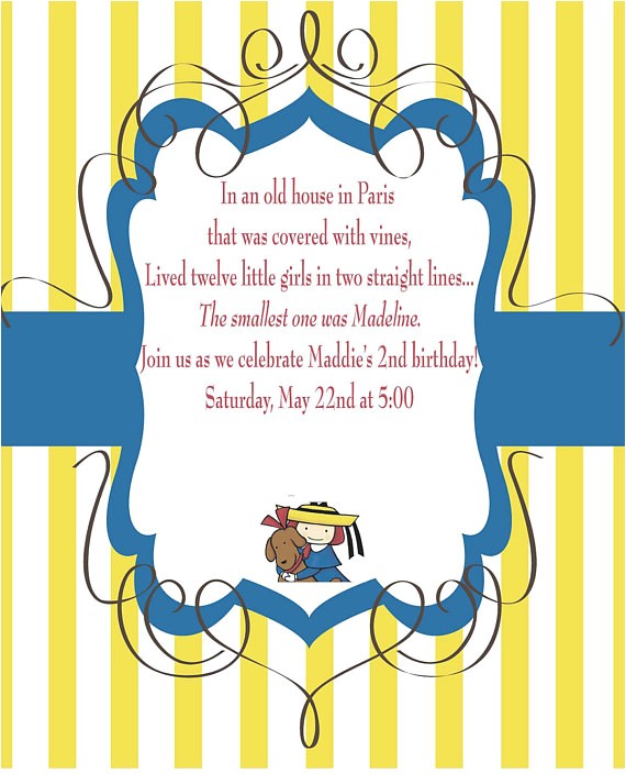 Madeline Birthday Party Invitations Madeline Birthday Invitation by Paperyparty On Etsy