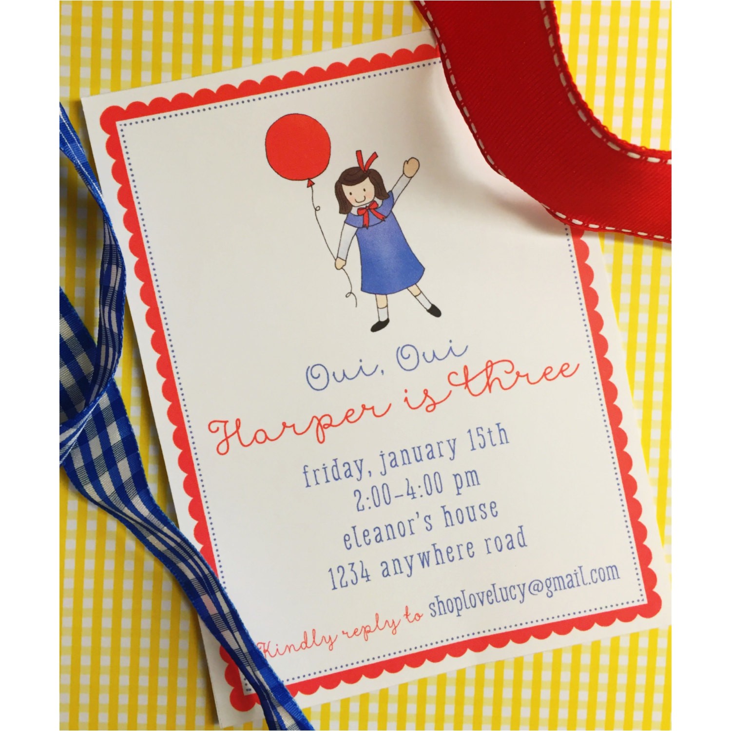 Madeline Birthday Party Invitations Madeline Birthday Invitation