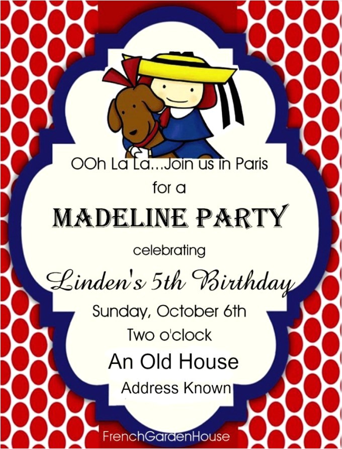 Madeline Birthday Party Invitations Madeline Birthday Party