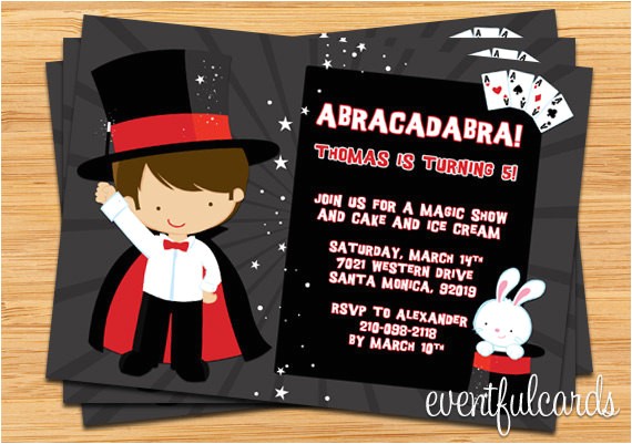Magic Show Birthday Party Invitation Template Free Printable Magic Show Birthday Party Invitations