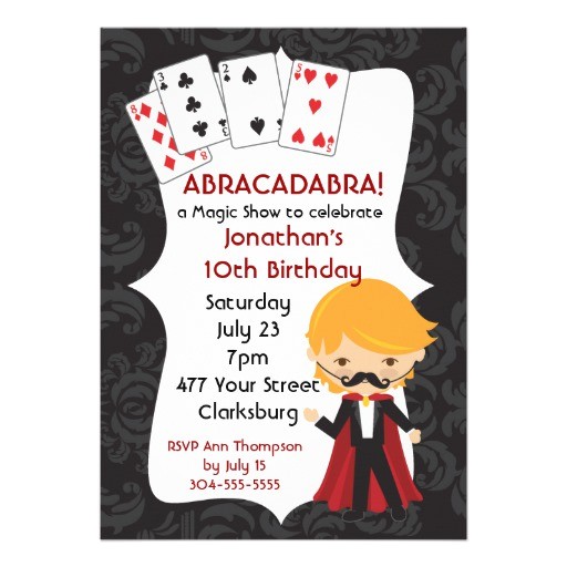 Magic Show Birthday Party Invitation Template Magic Show 5×7 Paper Invitation Card Zazzle