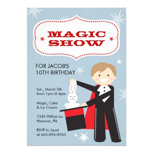 Magic Show Birthday Party Invitation Template Magic Show Birthday Party Invitations 5 Quot X 7 Quot Invitation