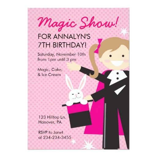 Magic Show Birthday Party Invitation Template Magic Show Birthday Party Invitations Zazzle