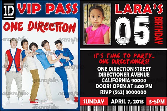 Make Your Own One Direction Birthday Invitations Items Similar to 02 One Direction Printable Birthday