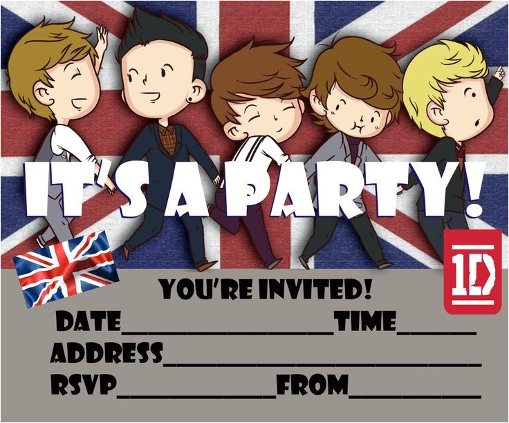 Make Your Own One Direction Birthday Invitations One Direction Free Printable Party Invitation for 1d Fans