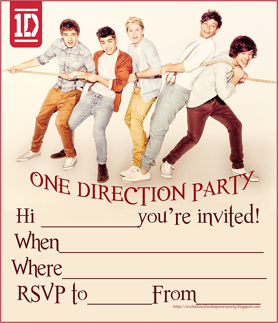 Make Your Own One Direction Birthday Invitations One Direction Party Invitations Cimvitation