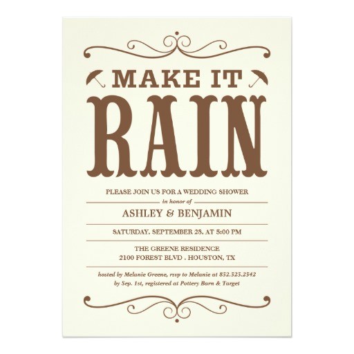 Making Bridal Shower Invitations Vintage Make It Rain Wedding Shower Invitations