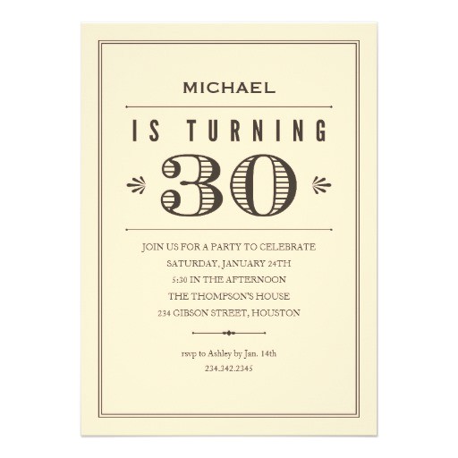 Male 30th Birthday Invitation Wording 30th Birthday Invitations for Men 5 Quot X 7 Quot Invitation Card