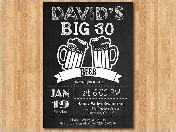 Male Birthday Invitation 30th Birthday Invitations for Men