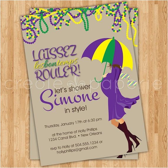 Mardi Gras Baby Shower Invitations 17 Best Images About Creole Paperie In My Etsy Shop On