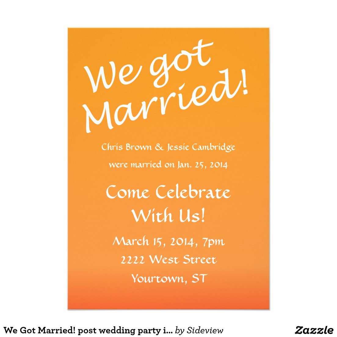 Marriage Celebration Party Invitations Post Wedding Reception Invitation Wording