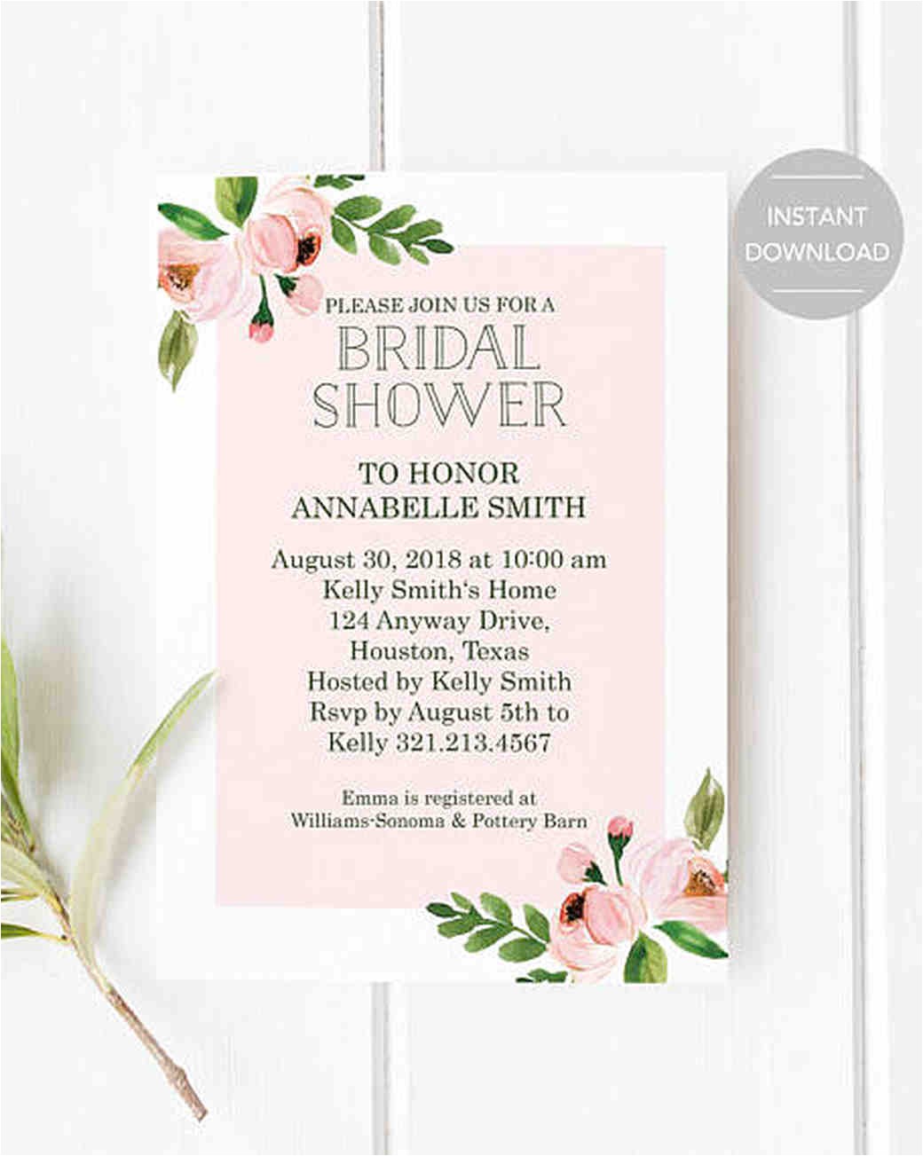 Martha Stewart Bridal Shower Invitation Wording 10 Affordable Bridal Shower Invitations You Can Print at