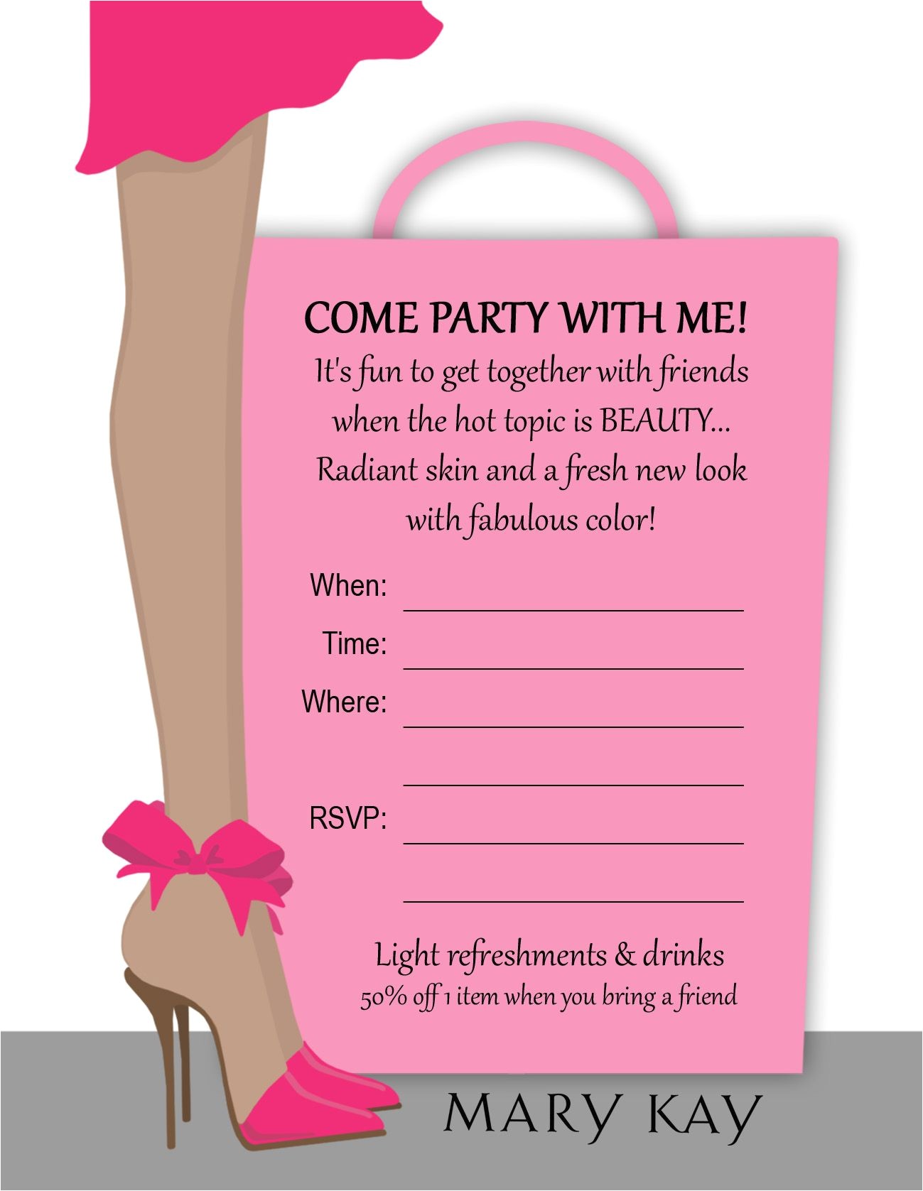 Mary Kay Party Invitation Postcards Printable Mary Kay Invitations Google Search