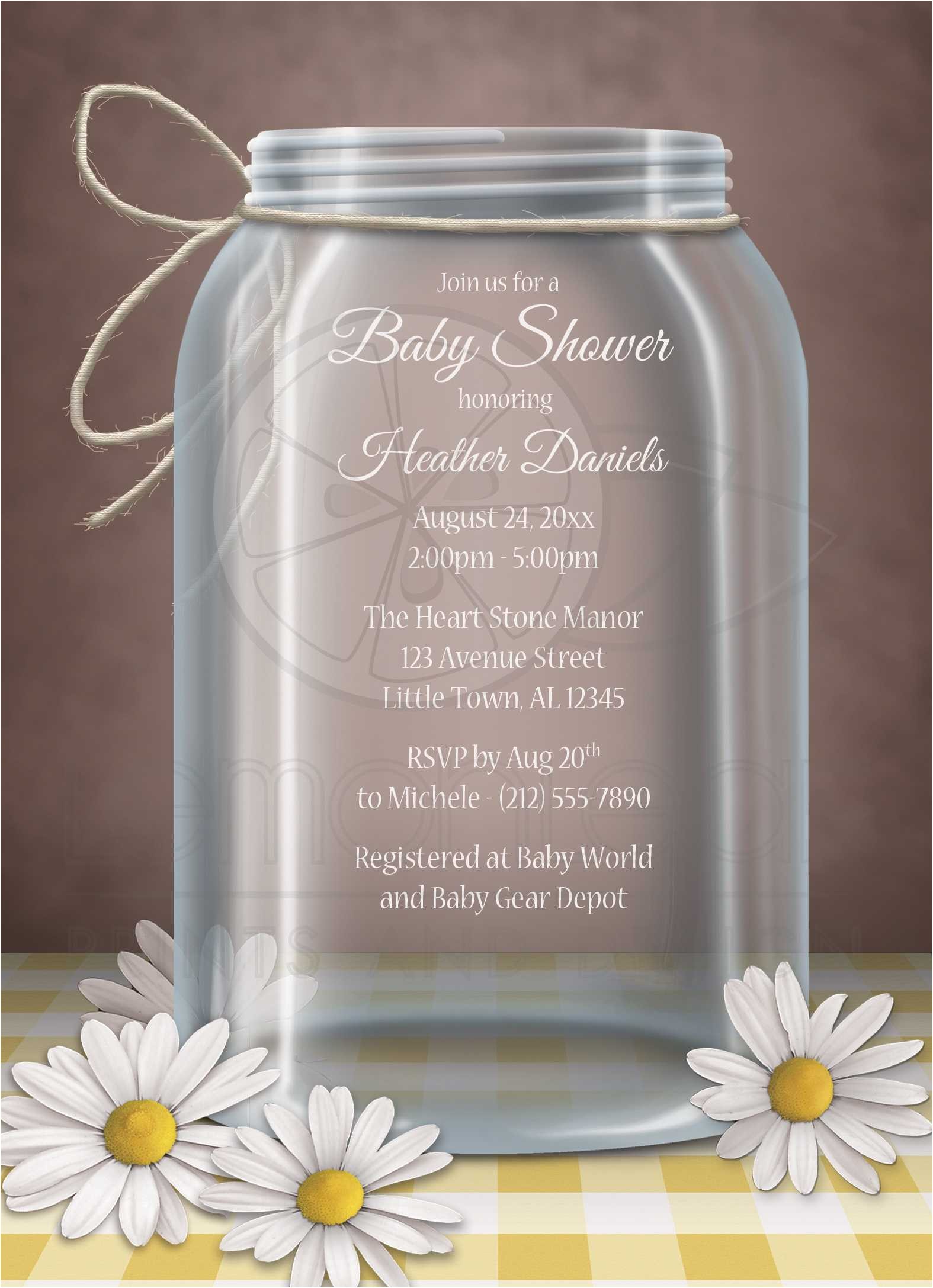 Mason Jar Baby Shower Invitation Template Mason Jar Baby Shower Invitations – Gangcraft