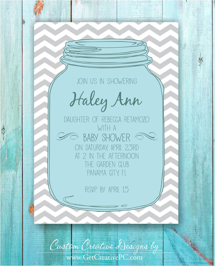 Mason Jar Baby Shower Invitation Template Mason Jar Baby Shower Invitations