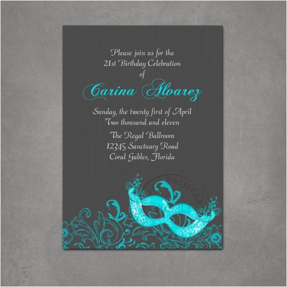 Masquerade Ball Party Invitations Wording Masquerade Ball Birthday Party Invitation by Pinkskyprintables