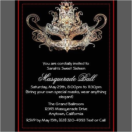 Masquerade themed Quinceanera Invitations Custom Sweet Sixteen Masquerade Ball Invitations