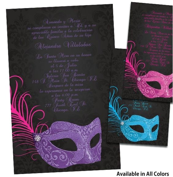 Masquerade themed Quinceanera Invitations Quinceanera Ideas Masquerade Quinceanera Invitations