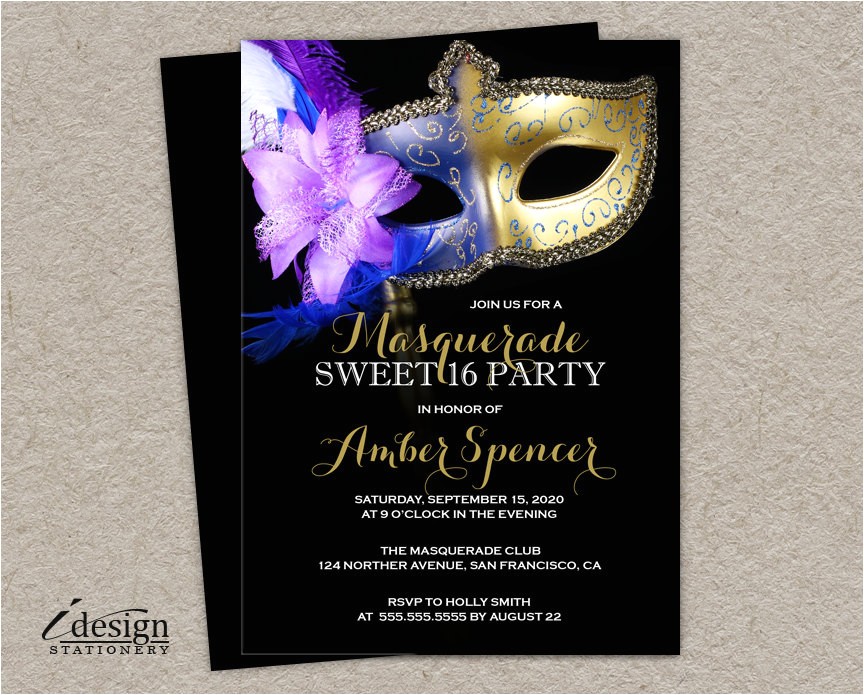 Masquerade themed Quinceanera Invitations Sweet 16 Masquerade Invitation Diy Printable Mardi Gras Sweet