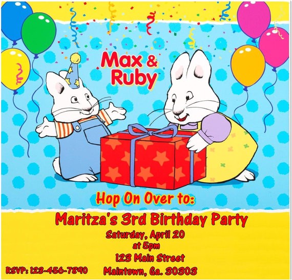 Max and Ruby Birthday Party Invitations Items Similar to Max and Ruby Birthday Invitations On Etsy