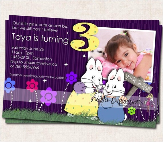 Max and Ruby Birthday Party Invitations Items Similar to Max and Ruby Birthday Party Invitation