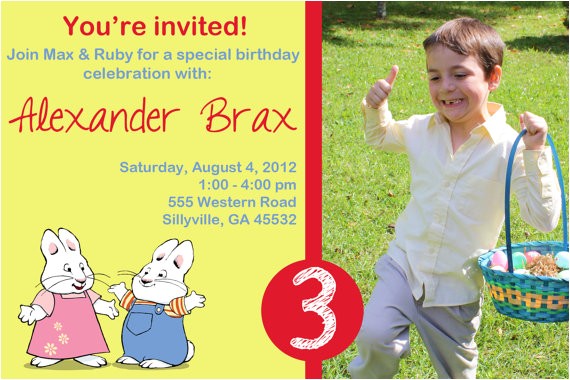 Max and Ruby Birthday Party Invitations Max and Ruby Birthday Invitation by Mbutlerdesign On Etsy