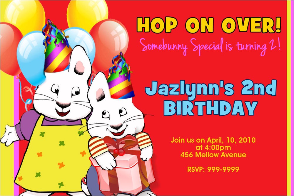 Max and Ruby Birthday Party Invitations Max and Ruby Birthday Party Invitations 24hr Service