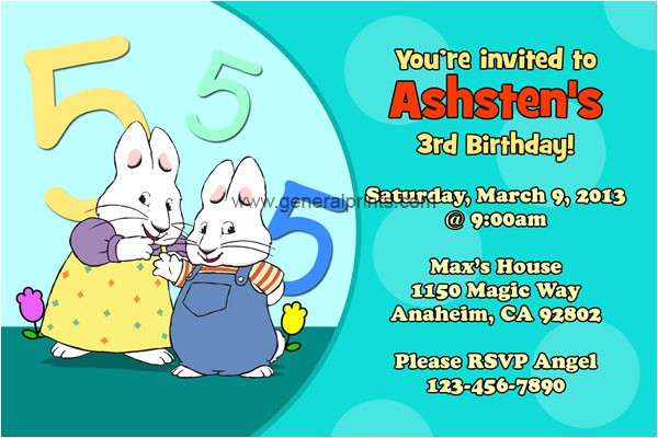 Max and Ruby Birthday Party Invitations Max and Ruby Invitations General Prints