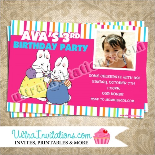 Max and Ruby Birthday Party Invitations Max Ruby Cupcake Invitations Custom Invites