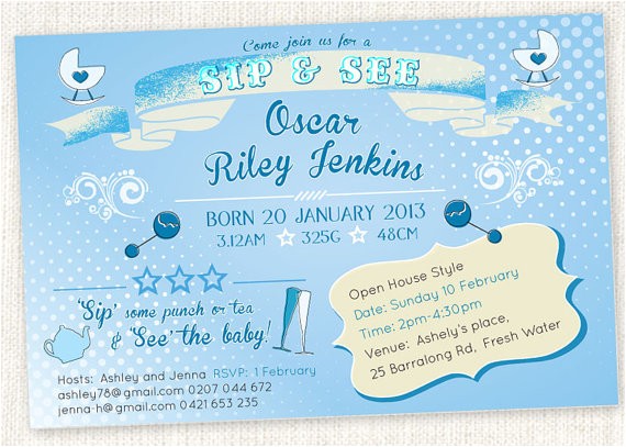 Meet the Baby Shower Invitations Sip and See Party Invitation Meet the Baby Birth