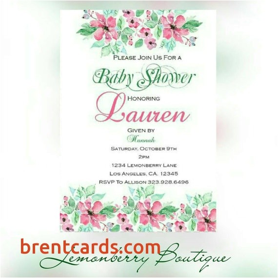 Meijer Baby Shower Invitations Walgreens Invitations Baby Shower Floral Pink and Green